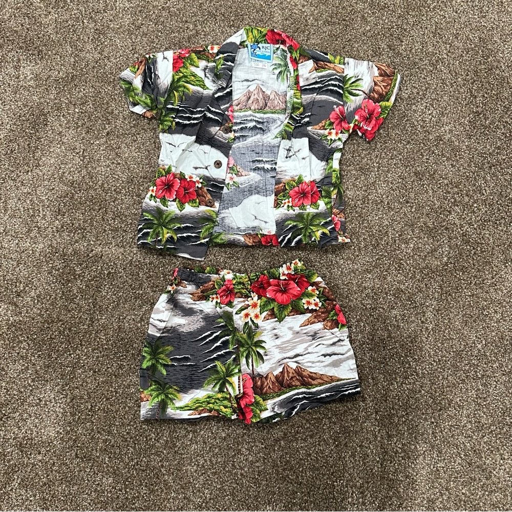 RJC Made in Hawaii Baby Boy Matching Shirt & Short Outfit 24 Months Volcano